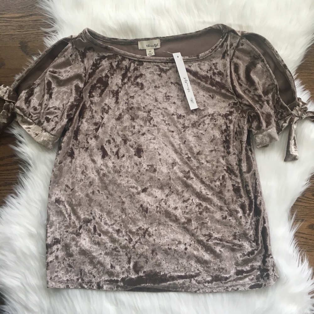 NWT, cute crushed velour shirt